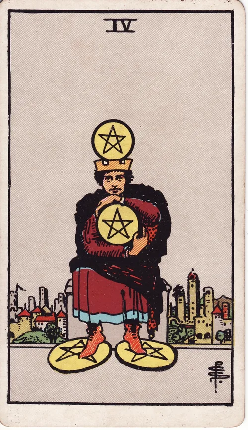 ペンタクルの4（Four of Pentacles）のカード
