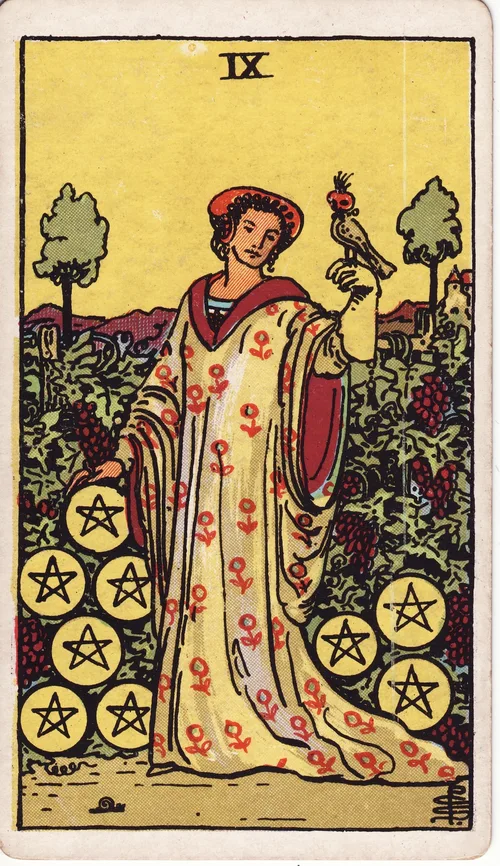 ペンタクルの9（Nine of Pentacles）のカード