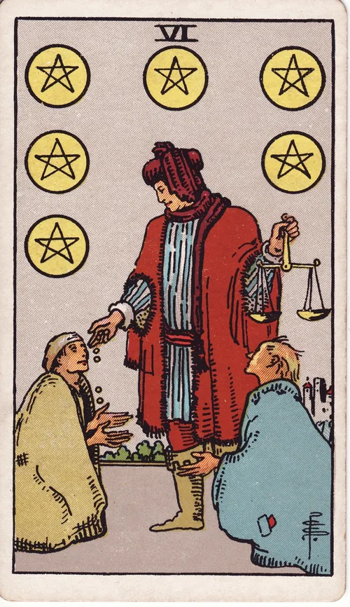 ペンタクルの6（Six of Pentacles）のカード