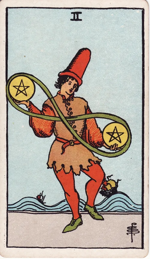 ペンタクルの2（Two of Pentacles）のカード