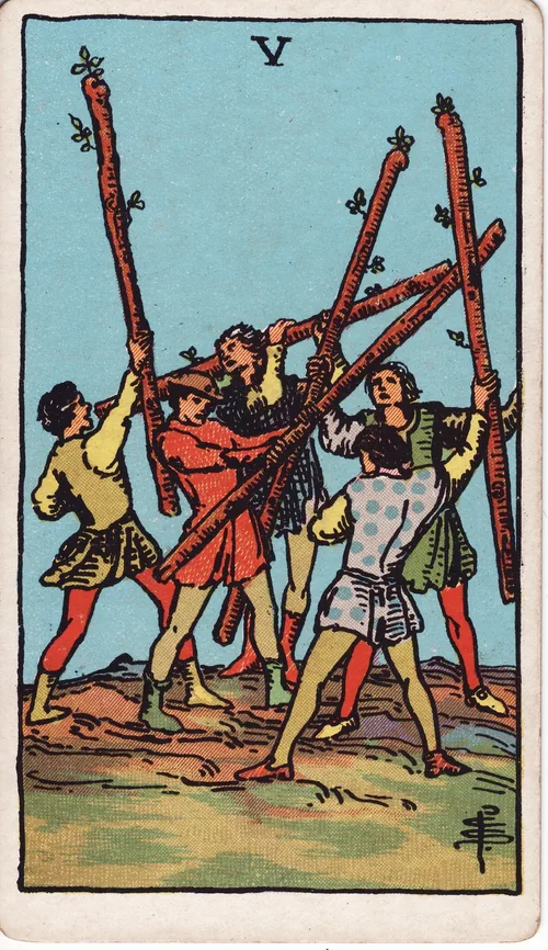 ワンドの5（Five of Wands）のカード