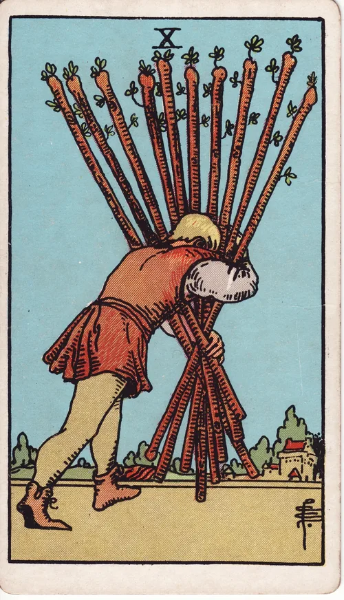 ワンドの10（Ten of Wands）のカード